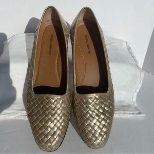 Naturalizer‎ Champagne Gold Woven Loafers sz 9